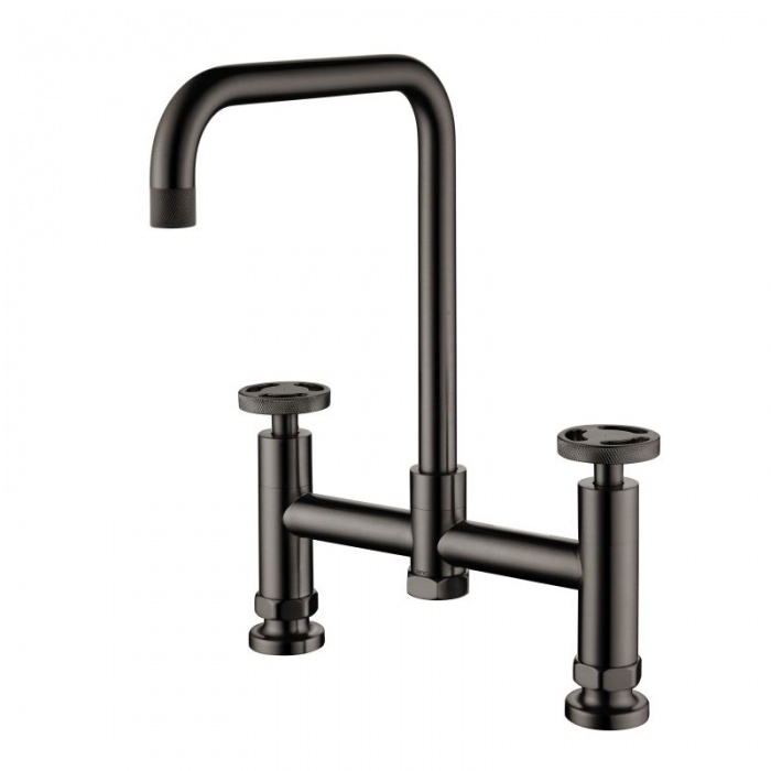 Henry Holt Bridge Mixer Kitchen Tap - Gunmetal